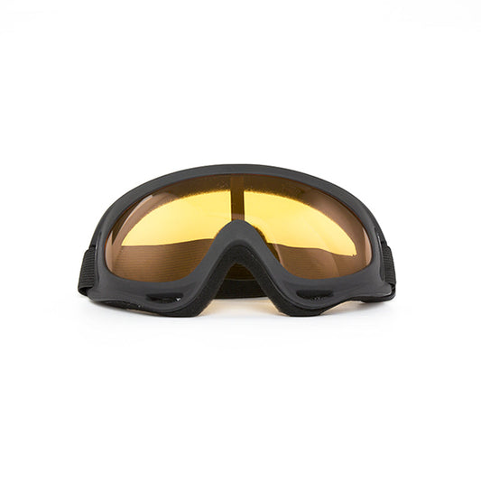 Black frame ski goggles